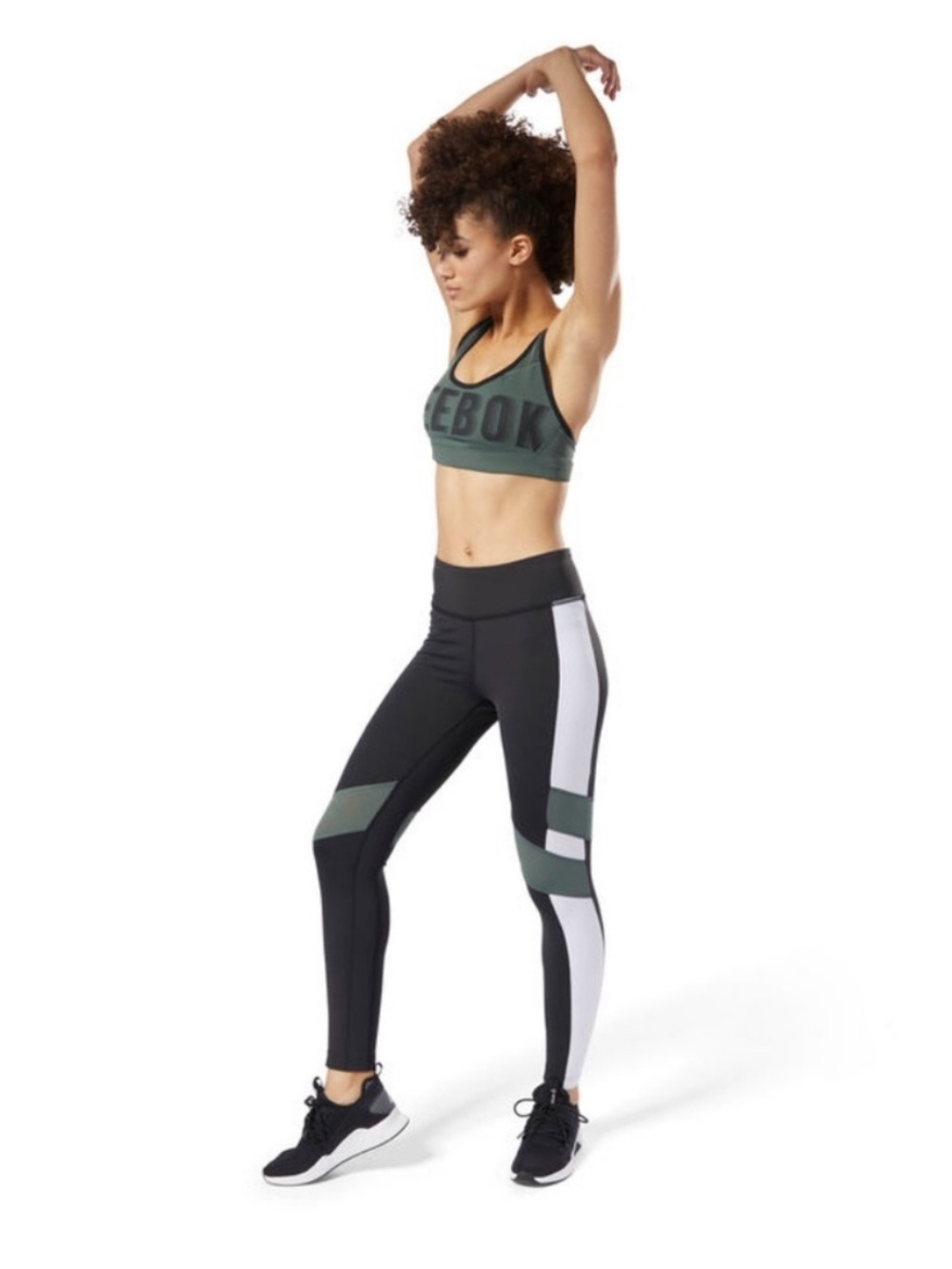 Reebok Speedwick Color block gray white leggings